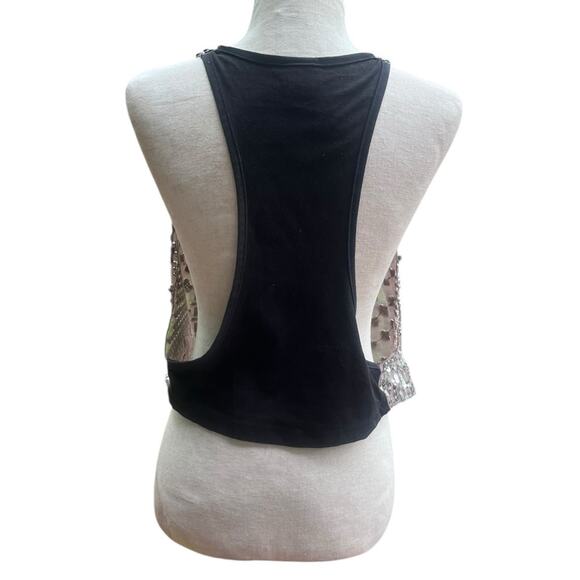 Y2K The Buckle Sheer Mesh Studded Boho Moto Vest S Edgy Festival Fairy Grunge - Picture 6 of 8